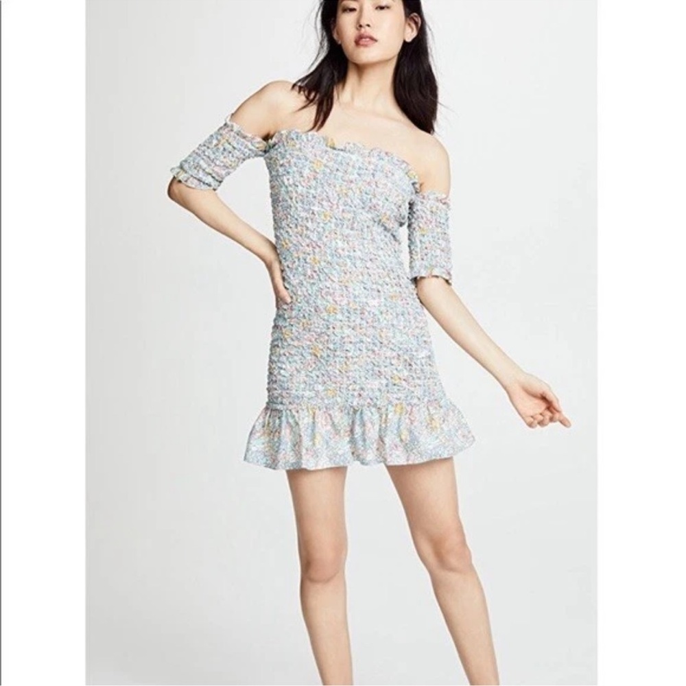 Petersyn Benson Smocked Floral Mini Dress Small